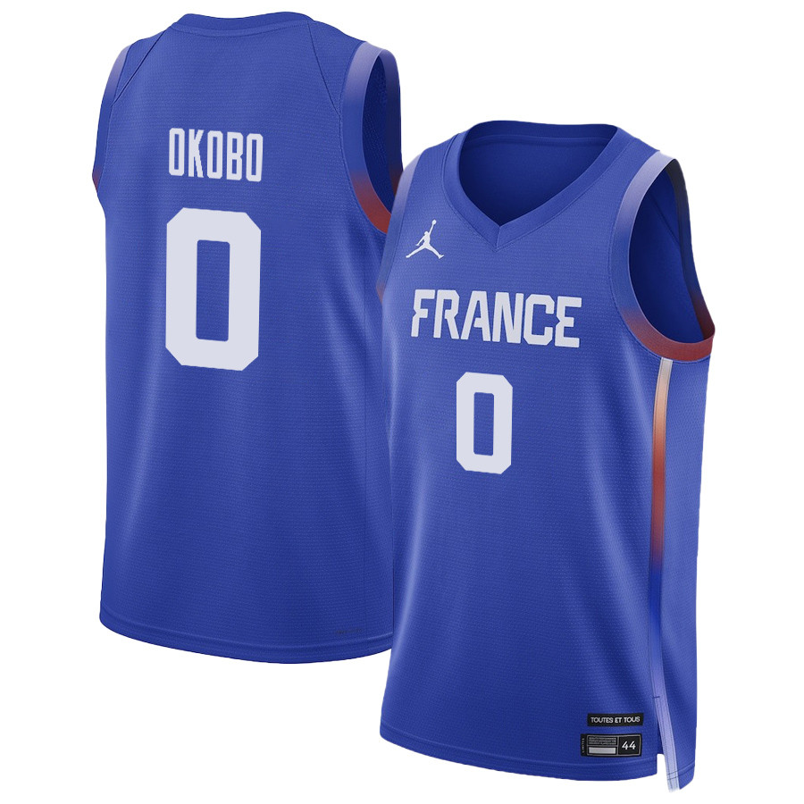Elie Okobo #0 France Basketball 2024 Summer Olympics Player Limited Unisex Jersey Royal Multicolor