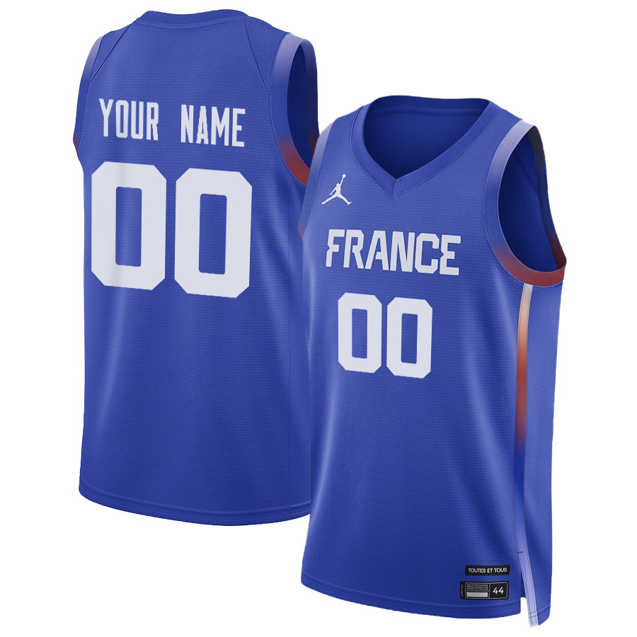 France Basketball 2024 Summer Olympics Player Limited Unisex Custom Jersey Royal Multicolor