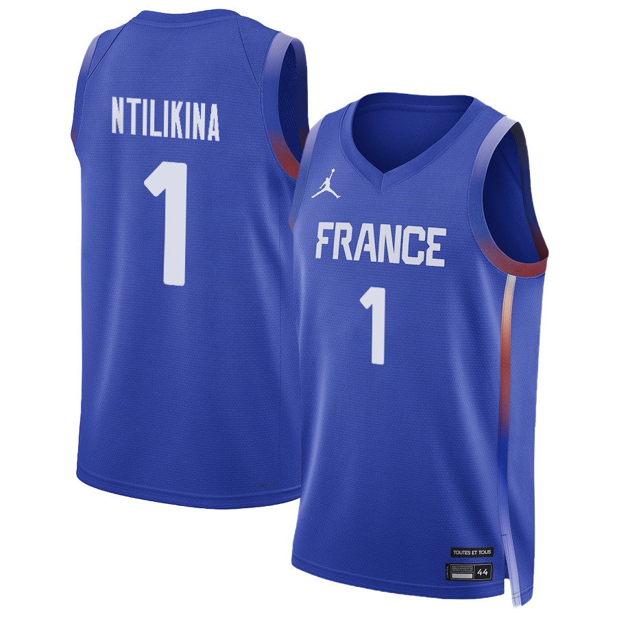 Frank Ntilikina France 2024 Olympics Basketball Jersey Royal Unisex Limited S-3XL