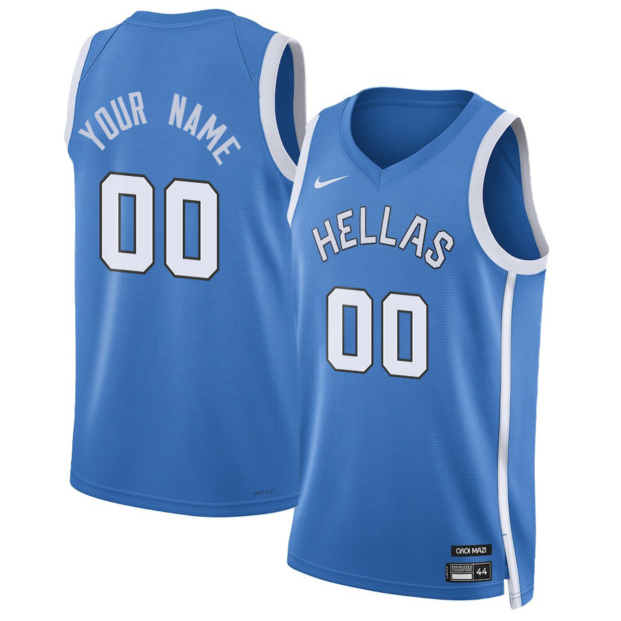 Greece Basketball 2024 Summer Olympics Player Limited Unisex Custom Jersey Blue Multicolor