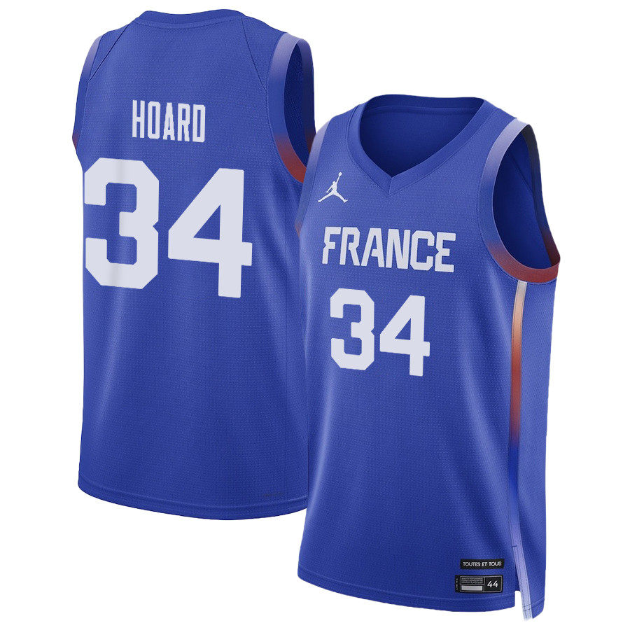 Jaylen Hoard 34 France Basketball 2024 Summer Olympics Player Limited Unisex Jersey Royal