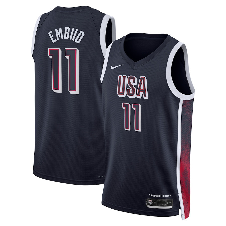 Joel Embiid 11 Men's USA Basketball Unisex 2024 Swingman Player Jersey Navy Multicolor