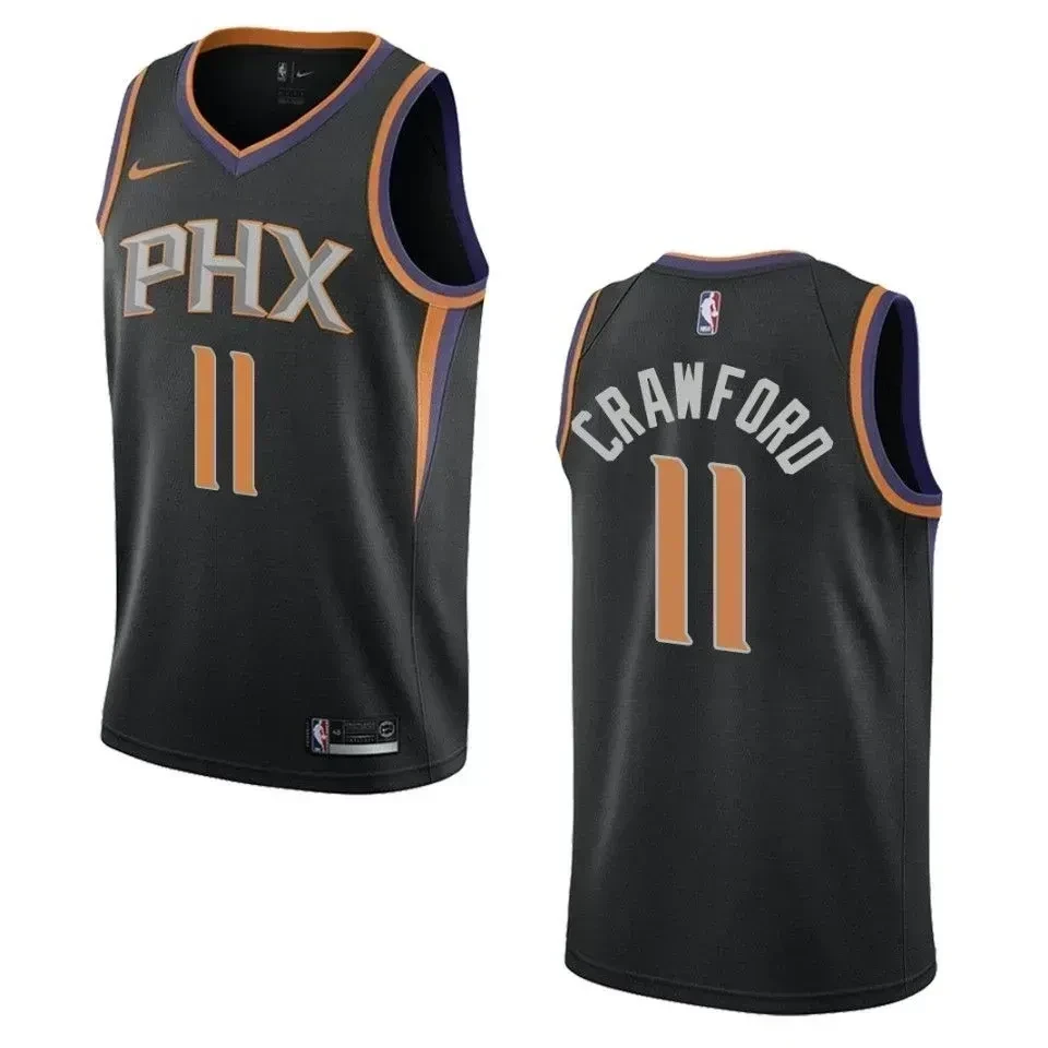 Men Phoenix Suns Jamal Crawford #11 Statement Swingman Jersey Black Multicolor