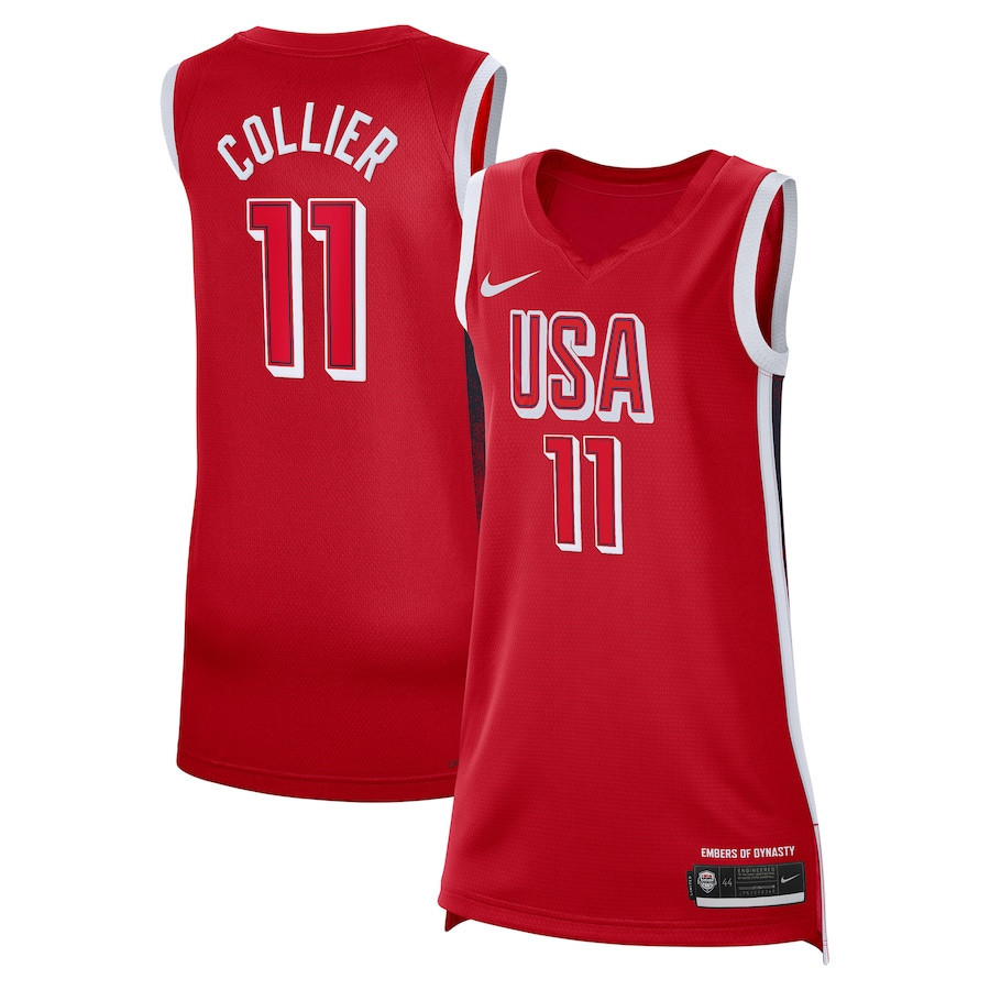 Napheesa Collier 11 USA Basketball 2024 Swingman Player Jersey Red Multicolor Unisex Adult