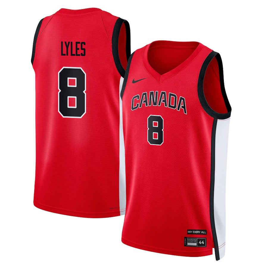 Trey Lyles 8 Canada Basketball Unisex 2024 Swingman Player Jersey Red Multicolor